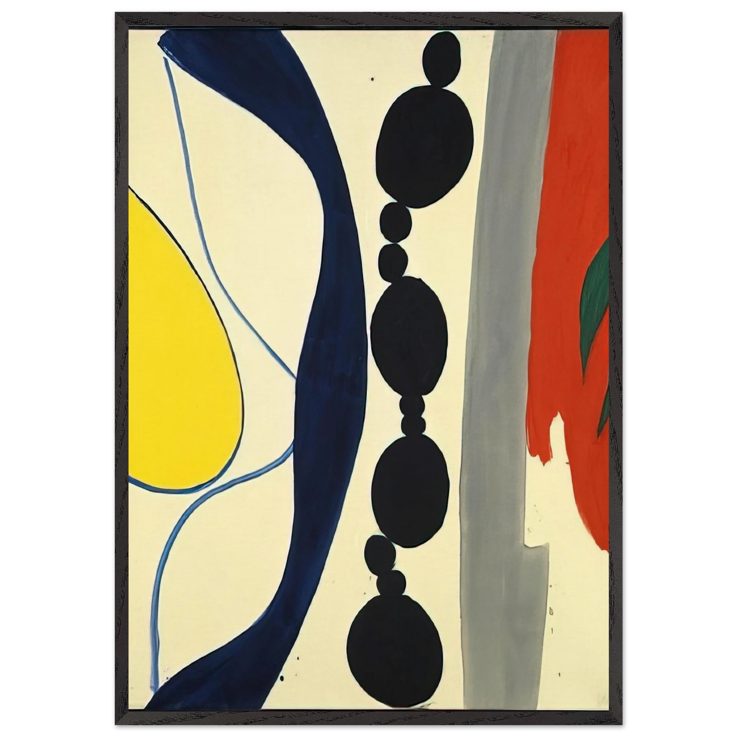 Schwarze Kette Grun zu Rot - 1966 - Ernst Wilhelm Nay Framed Art Print – Black Wooden Frame - Default Title - -Framed Art Print