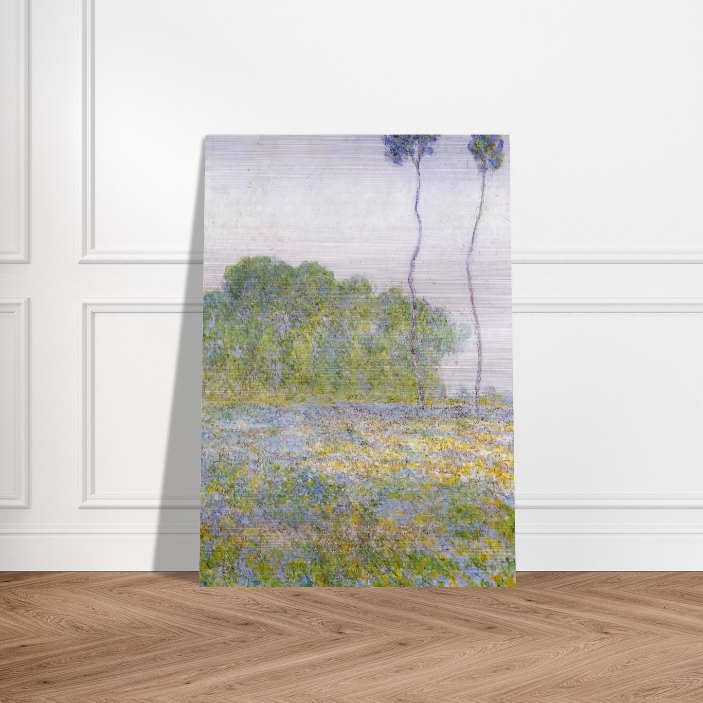 Springtime. Meadow at Giverny - claude monet Brushed Aluminum Print - 70x100 cm / 28x40 inches | claude monet Aluminum Print | claude monet Prints