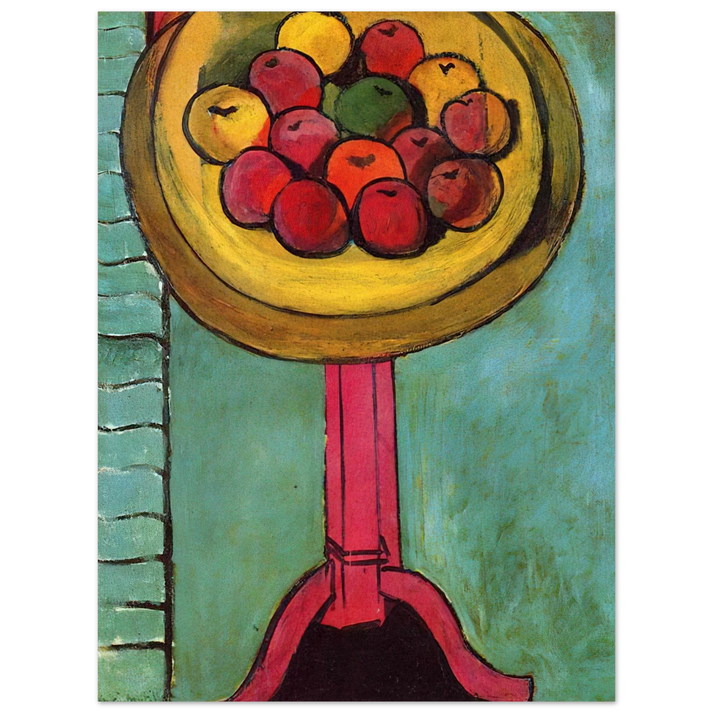 Henri Matisse - APPLES ON A TABLE GREEN BACKGROUND 1916  75x100 cm / 30x40inches Fine Art Poster
