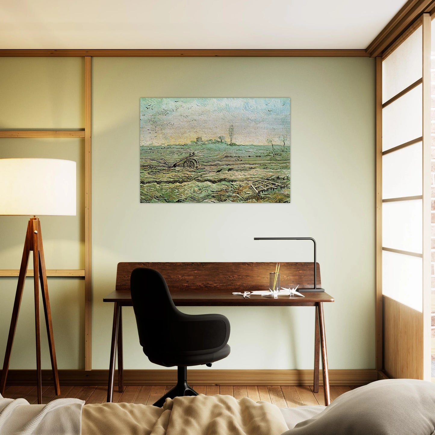 The Plough and the Harrow after Millet - Vincent van Gogh Brushed Aluminum Print - 70x100 cm / 28x40 inches | Vincent van Gogh Aluminum Print | Vincent van Gogh Prints