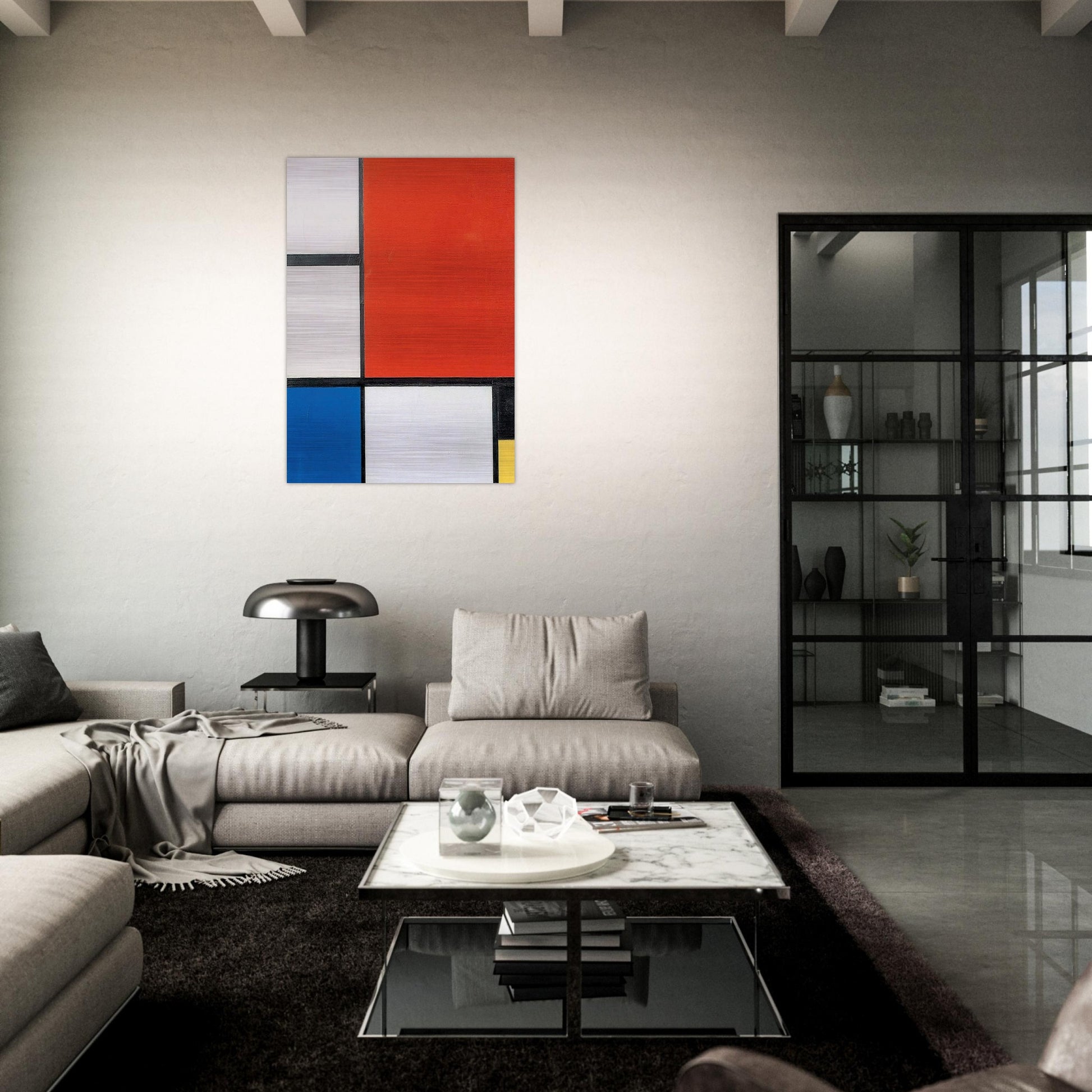 Composition 2 - Piet Mondrian Brushed Aluminum Print - 70x100 cm / 28x40 inches | Piet Mondrian Aluminum Print | Piet Mondrian Prints