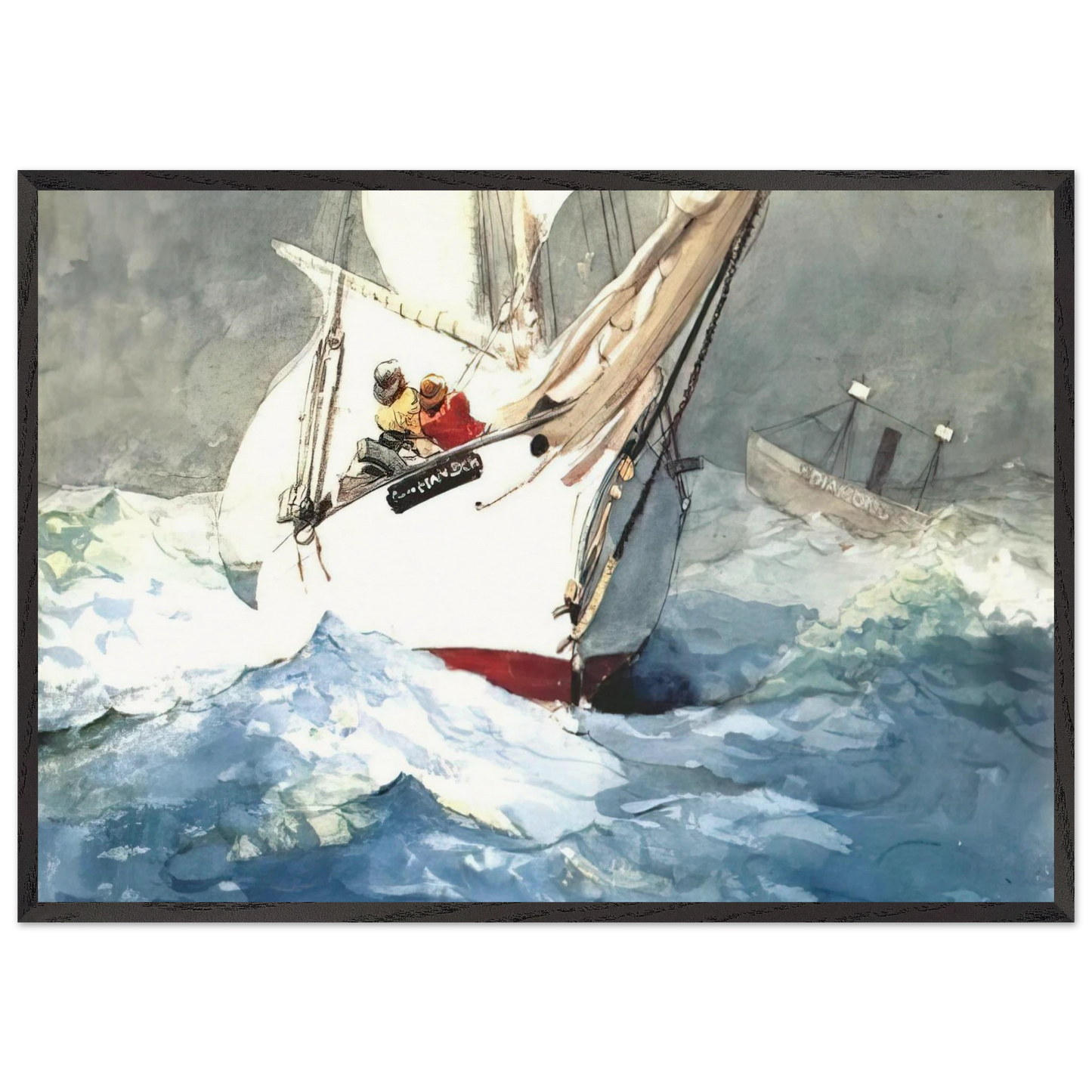 DIAMOND SHOAL - Winslow Homer Framed Art Print – Black Wooden Frame - Default Title - -Framed Art Print