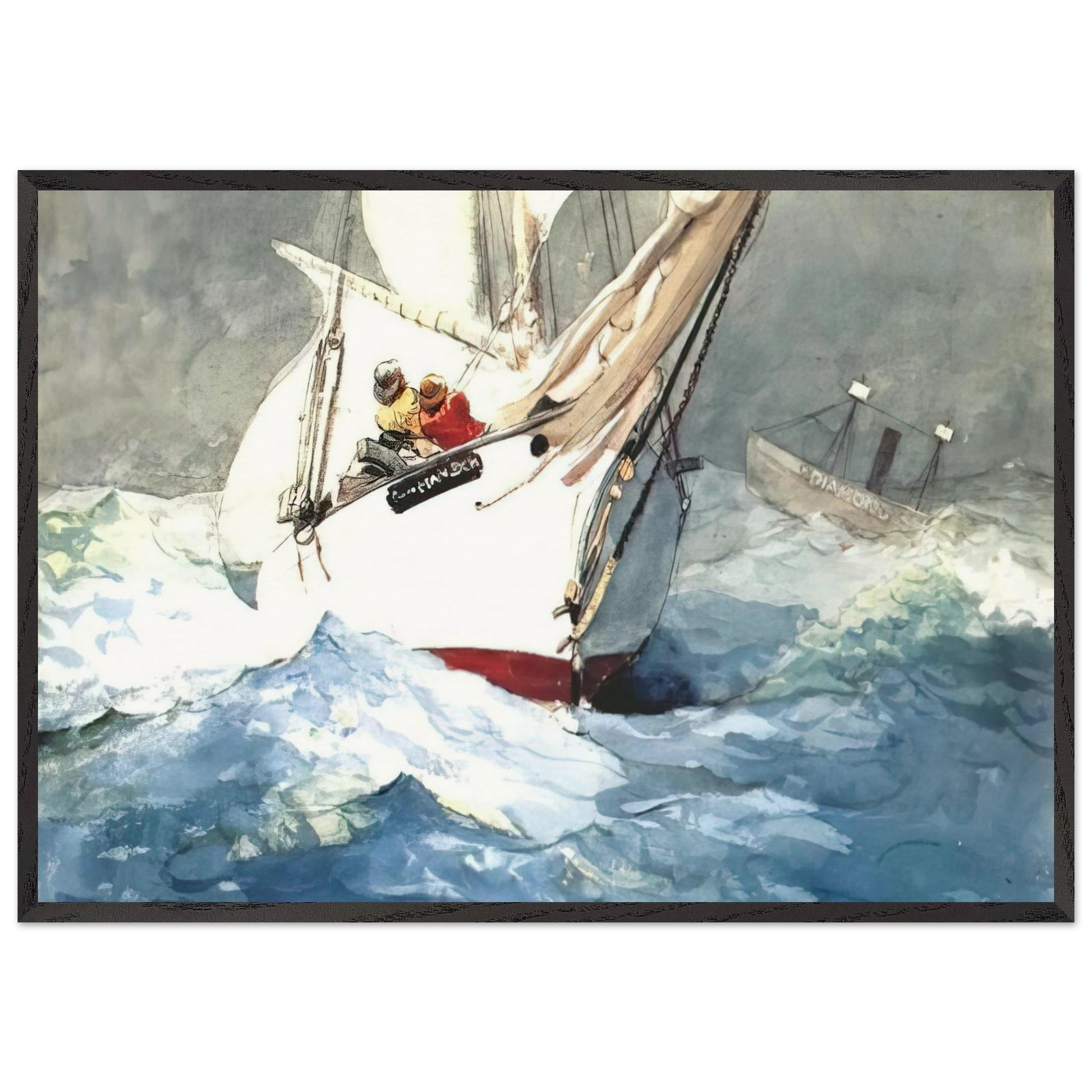 DIAMOND SHOAL - Winslow Homer Framed Art Print – Black Wooden Frame - Default Title - -Framed Art Print