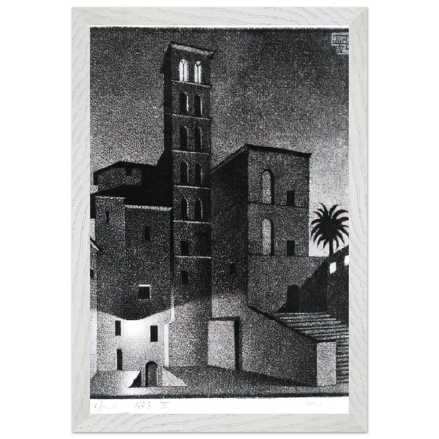 MC Escher - ESCHER (27) Wall Art - 60x80 cm / 24x32 inches - Premium Wooden Framed Poster With Fine Art Paper - Black frame