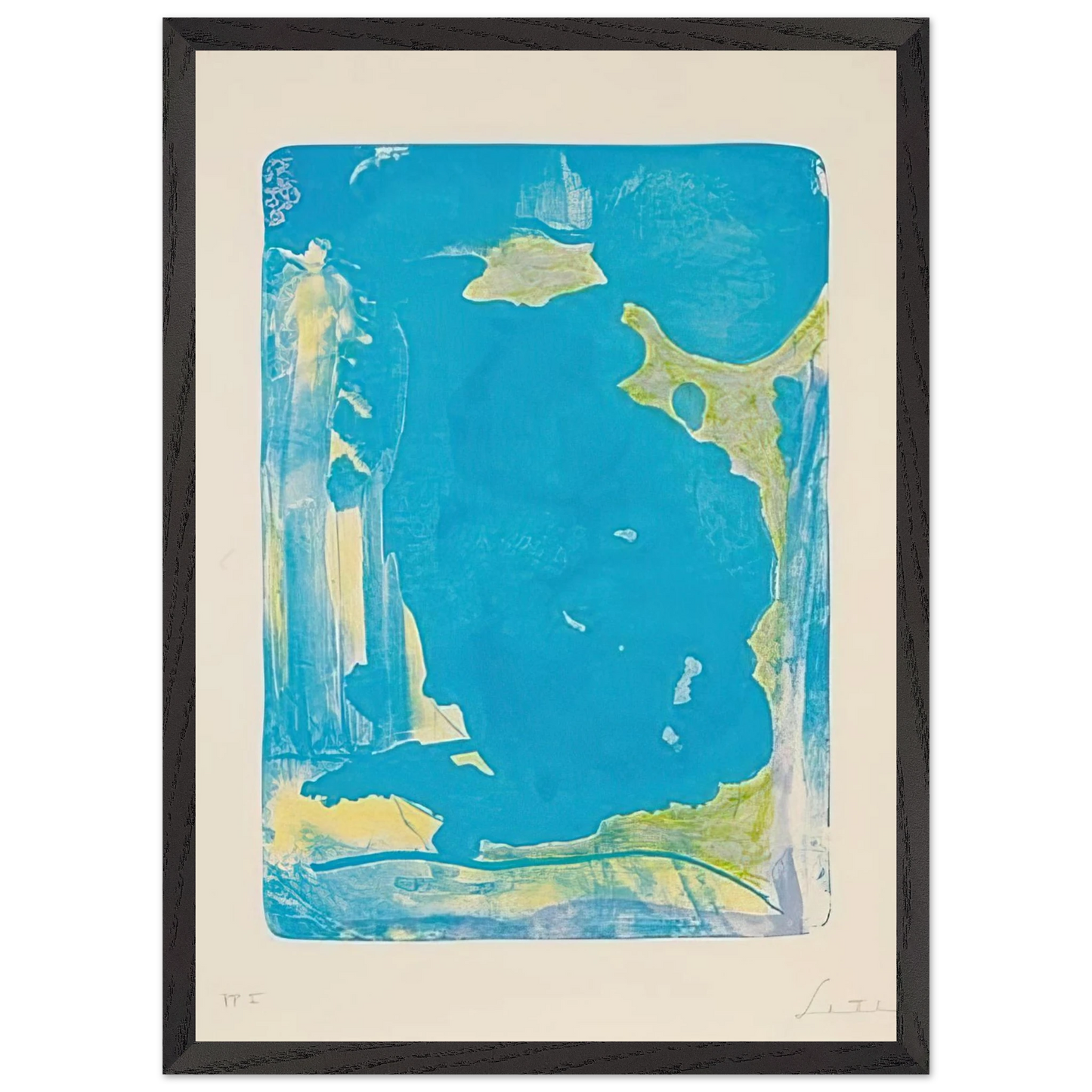 Helen Frankenthaler - Reflections IV - 1995 Wall art - 70x100 cm / 28x40 Inches - Premium Wooden Framed Poster With Fine Art Paper - Wood frame