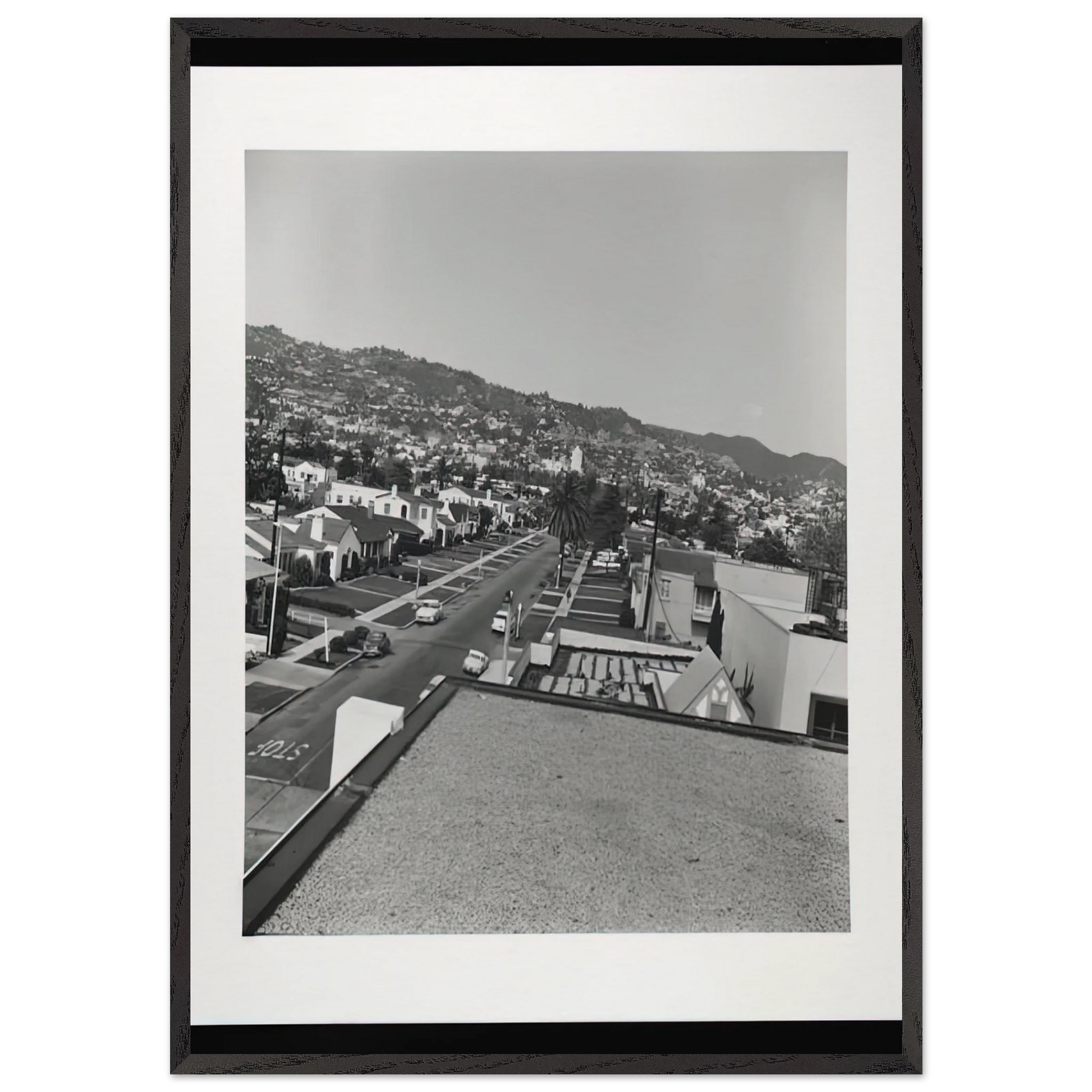 RESIDENTIAL ROOFTOPS SERIES 1 - Edward Ruscha Framed Art Print – Black Wooden Frame - Default Title - -Framed Art Print