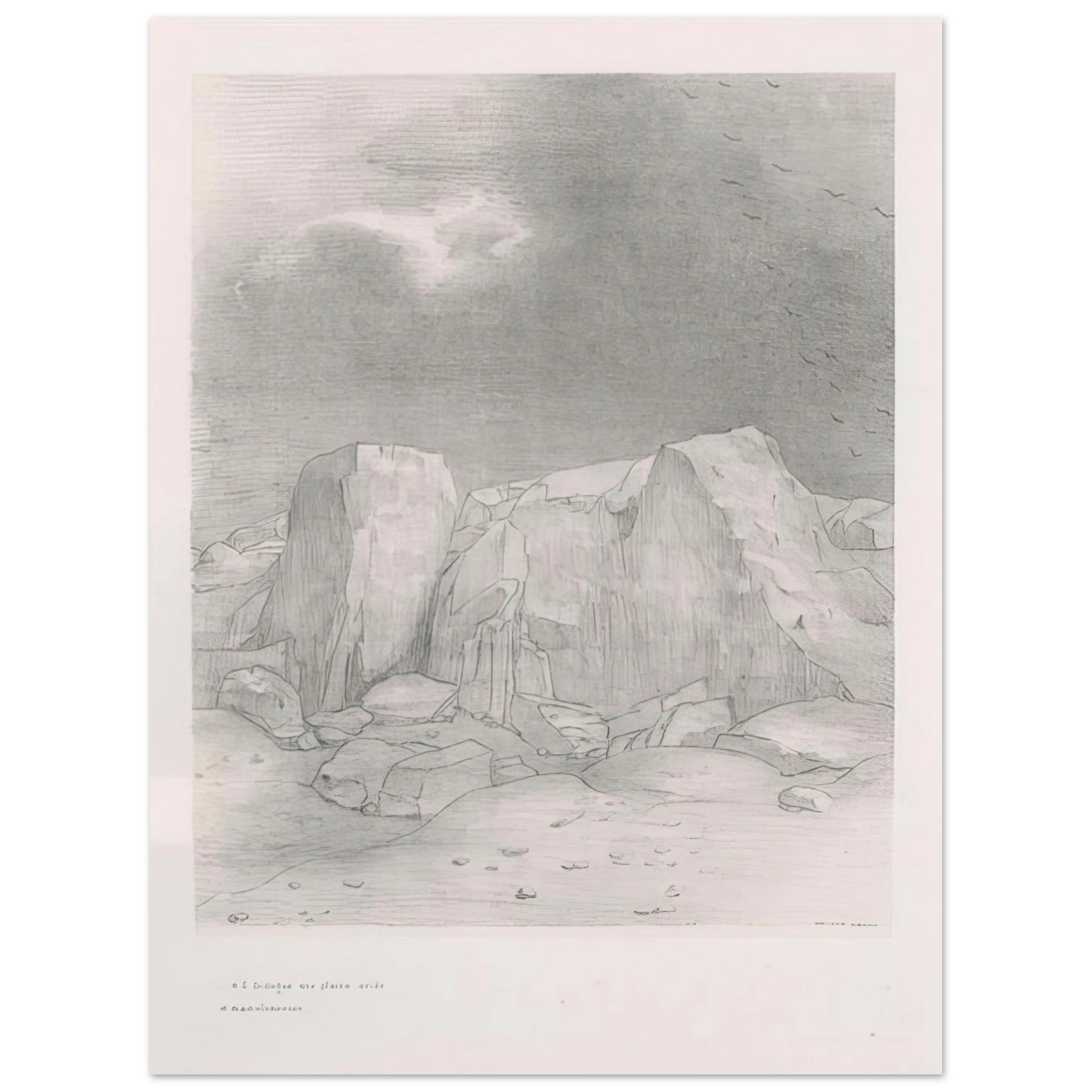 Odilon Redon - AND HE DISCERNS AN ARID KNOLL COVERED PLAIN PLATE 7 1896 Fine Art Poster - Default Title