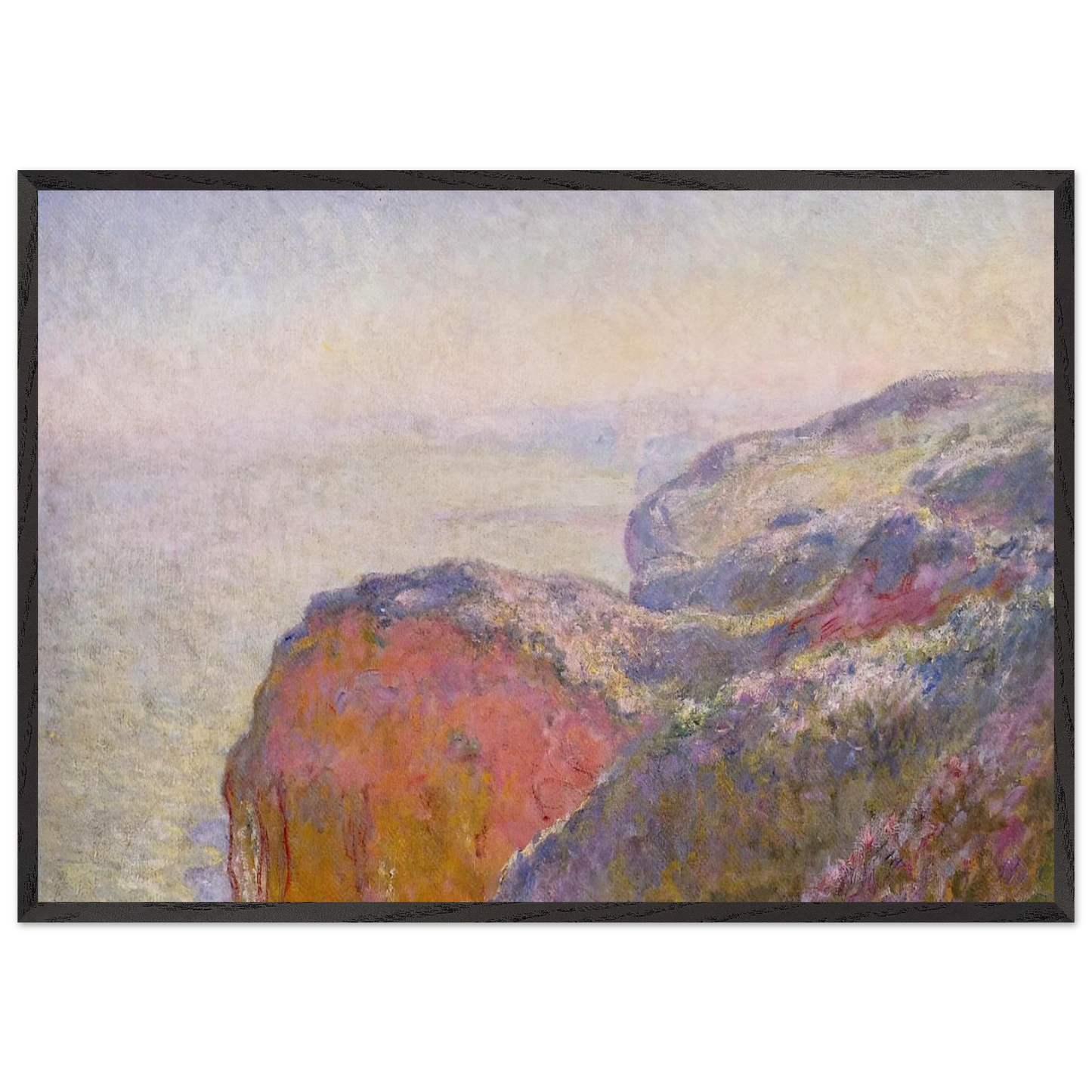 Cliff near Dieppe in the Morning - claude monet Framed Art Print – Black Wooden Frame - Default Title - -Framed Art Print