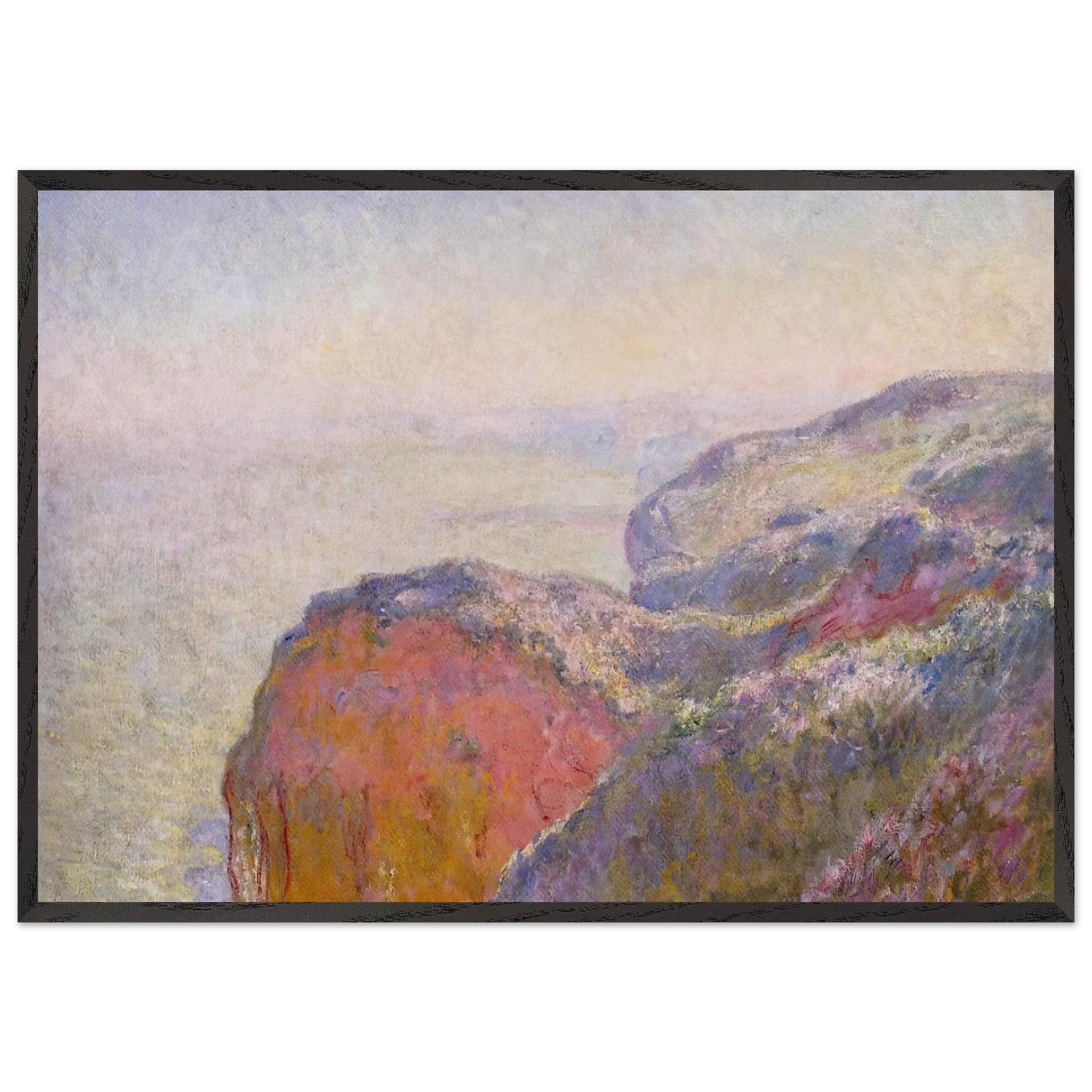Cliff near Dieppe in the Morning - claude monet Framed Art Print – Black Wooden Frame - Default Title - -Framed Art Print