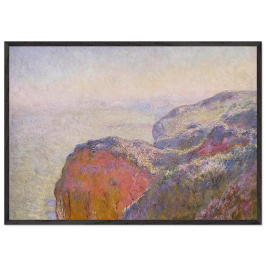 Cliff near Dieppe in the Morning - claude monet 70x100 cm / 28x40 inches Framed Art Print – Black Wooden Frame