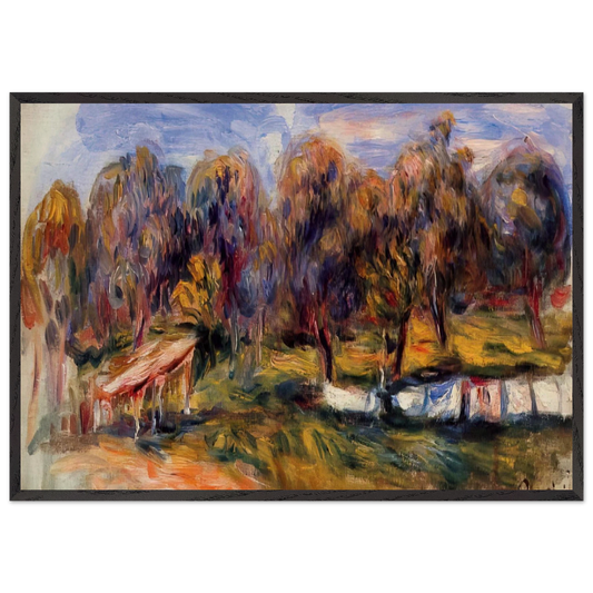 Landscape with Orchard - Pierre-Auguste Renoir Framed Art Print – Black Wooden Frame - Default Title - -Framed Art Print