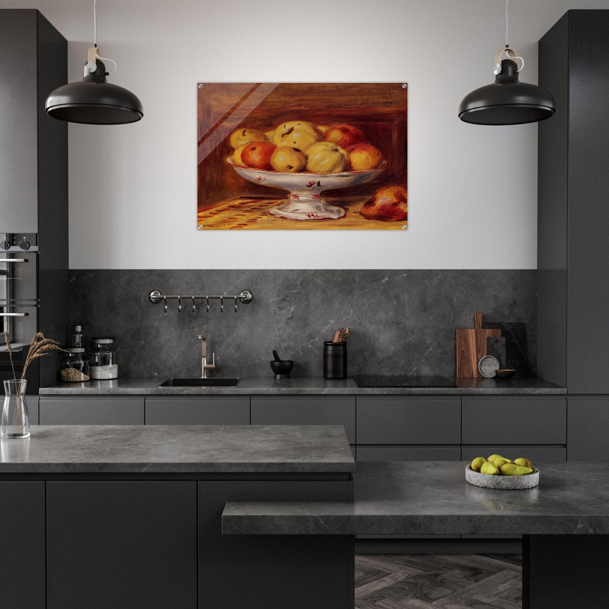 Still Life with Apples and Pears - Pierre-Auguste Renoir Acrylic Print - 70x100 cm / 28x40″ inches