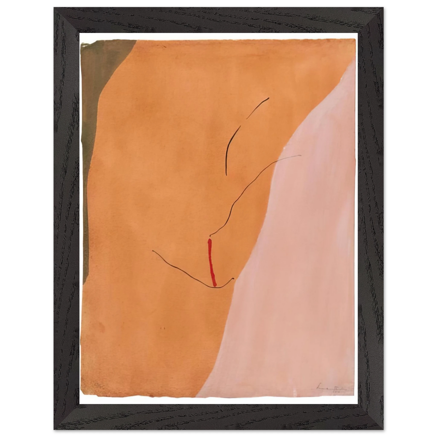 Helen Frankenthaler - Sanguine Mood - 1971 Wall art - 15x20 cm / 6x8 inches - Premium Wooden Framed Poster With Fine Art Paper - Wood frame