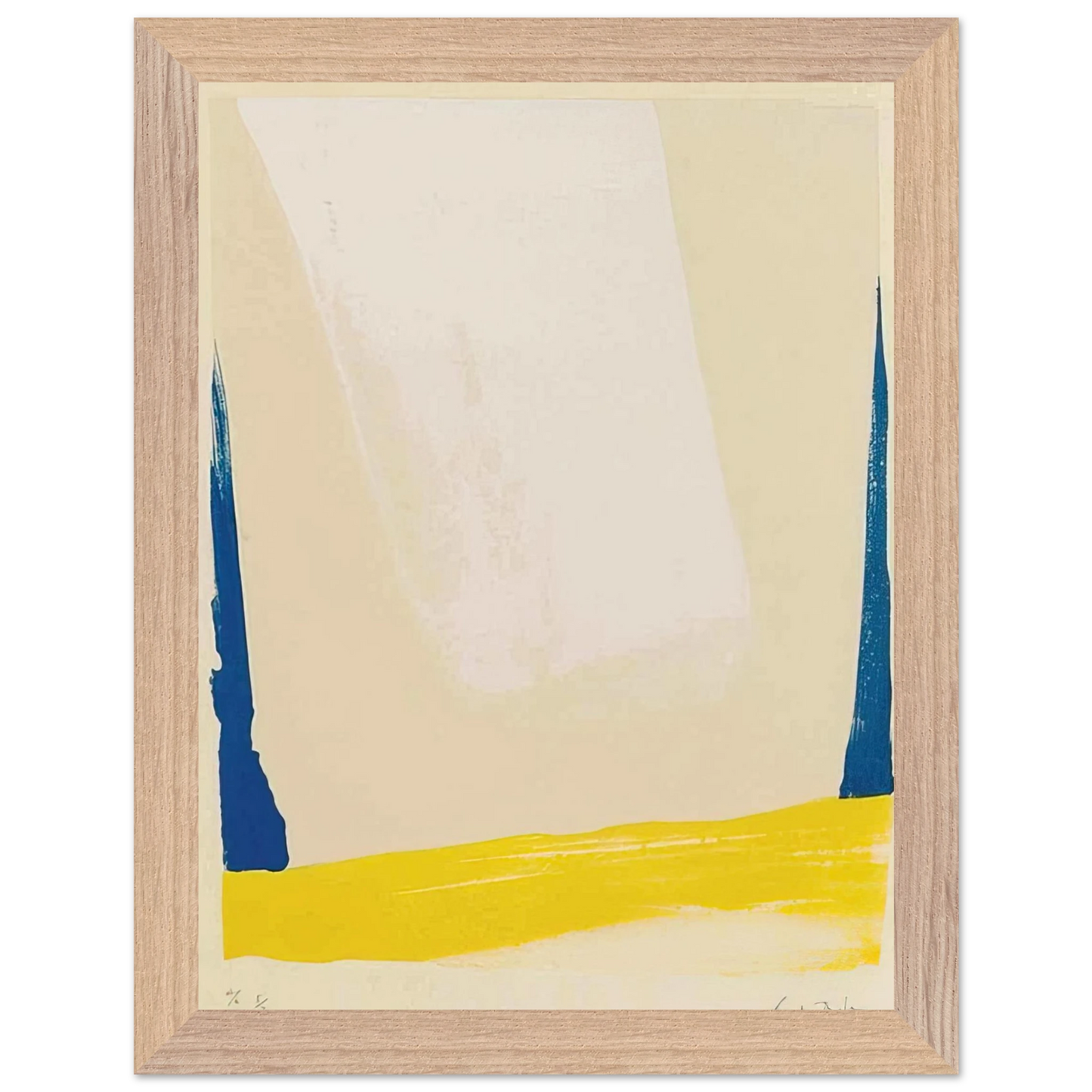 Helen Frankenthaler - White Portal - 1967 Wall art - 45x60 cm / 18x24 inches - Premium Wooden Framed Poster With Fine Art Paper - Wood frame