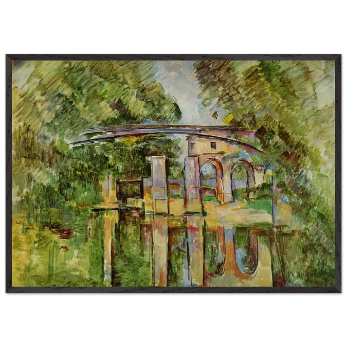 The Aqueduct and Lock - Paul Cezanne 70x100 cm / 28x40 inches Framed Art Print – Black Wooden Frame