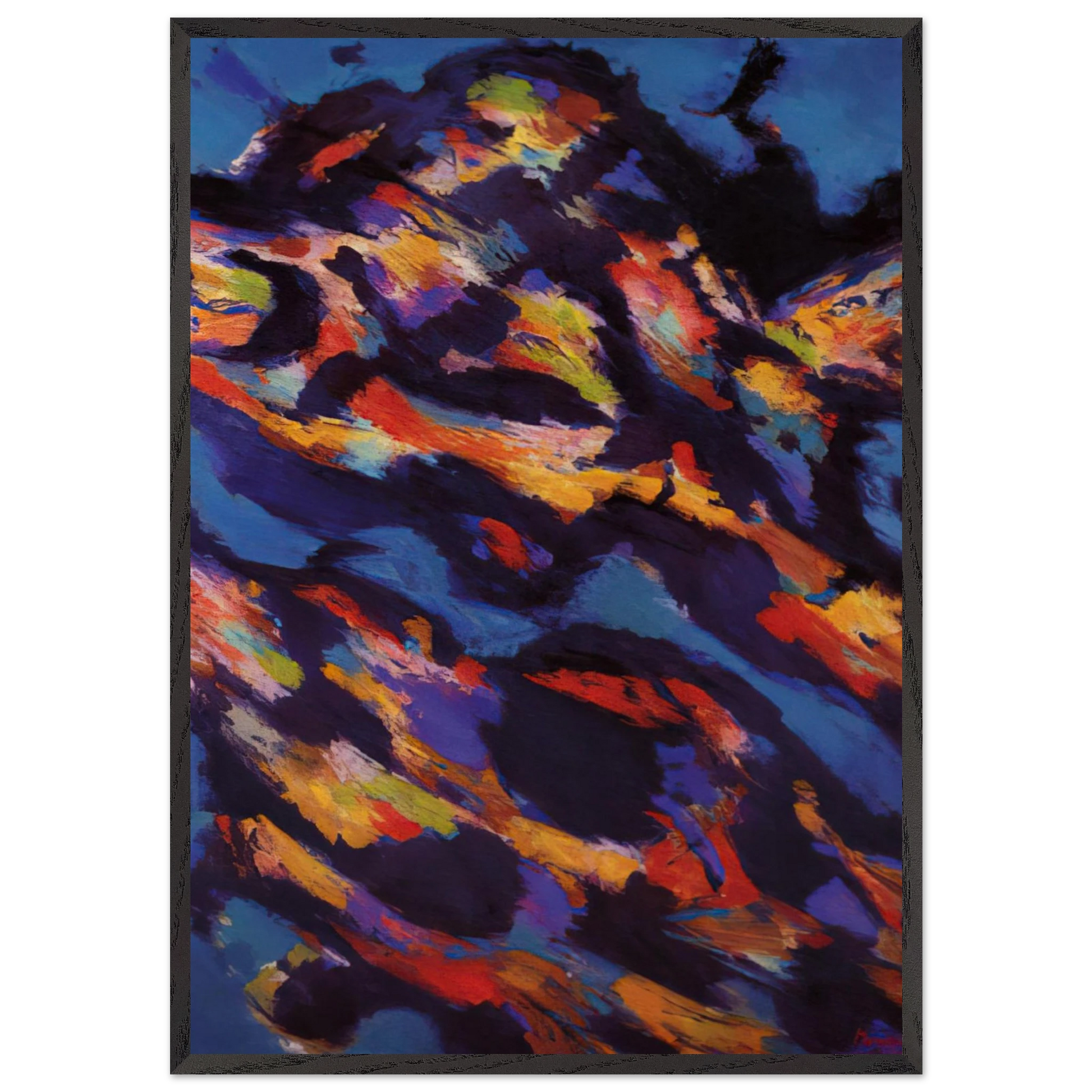 Hommage a Miguel de Unamuno - Le Torrent vert - 1965 - Alfred Manessier Framed Art Print – Black Wooden Frame - Default Title - -Framed Art Print