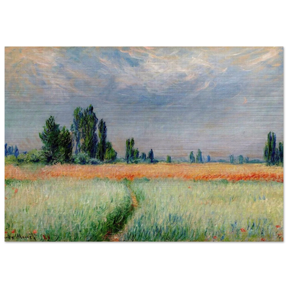 The Wheat Field - claude monet Brushed Aluminum Print - 70x100 cm / 28x40 inches | claude monet Aluminum Print | claude monet Prints
