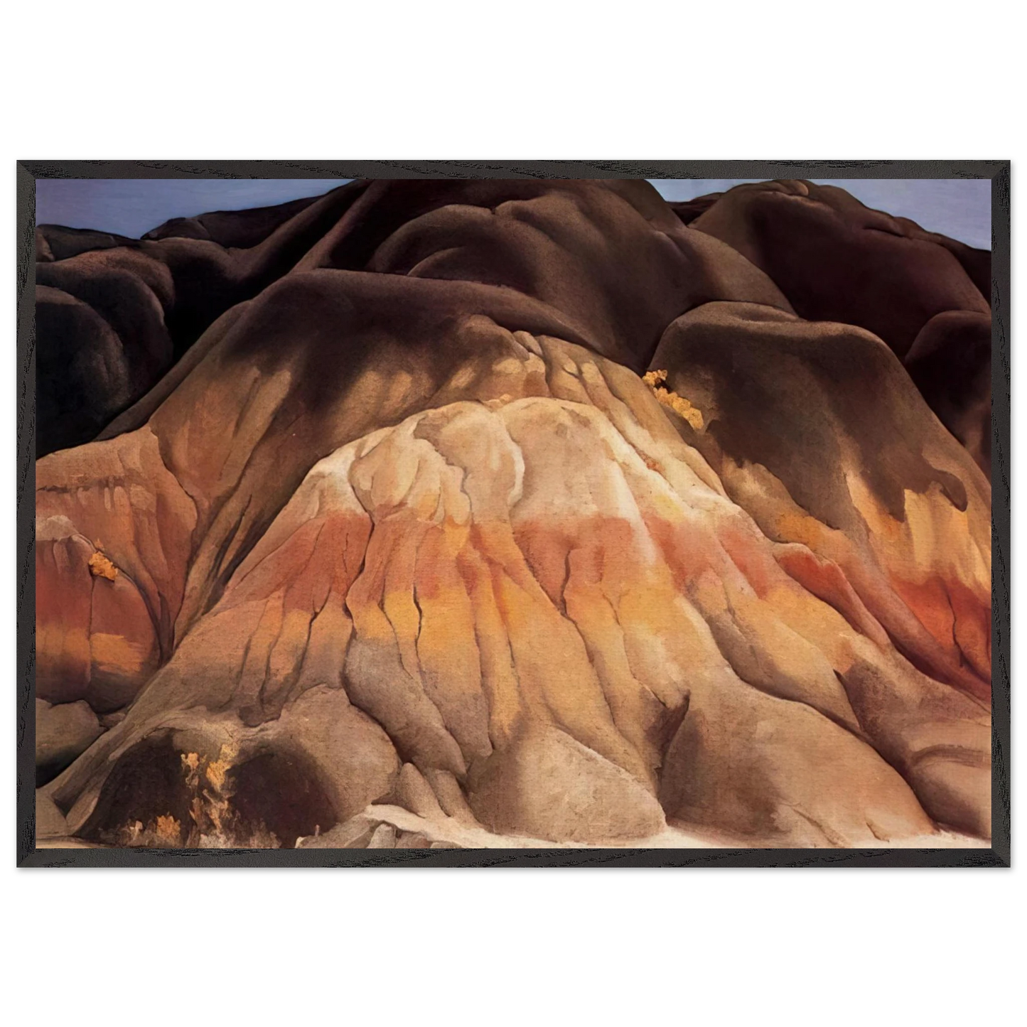 Grey Hills - Georgia OKeeffe 70x100 cm / 28x40 inches Framed Art Print – Black Wooden Frame