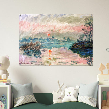 Sunset at Lavacourt - claude monet Acrylic Print - 70x100 cm / 28x40″ inches