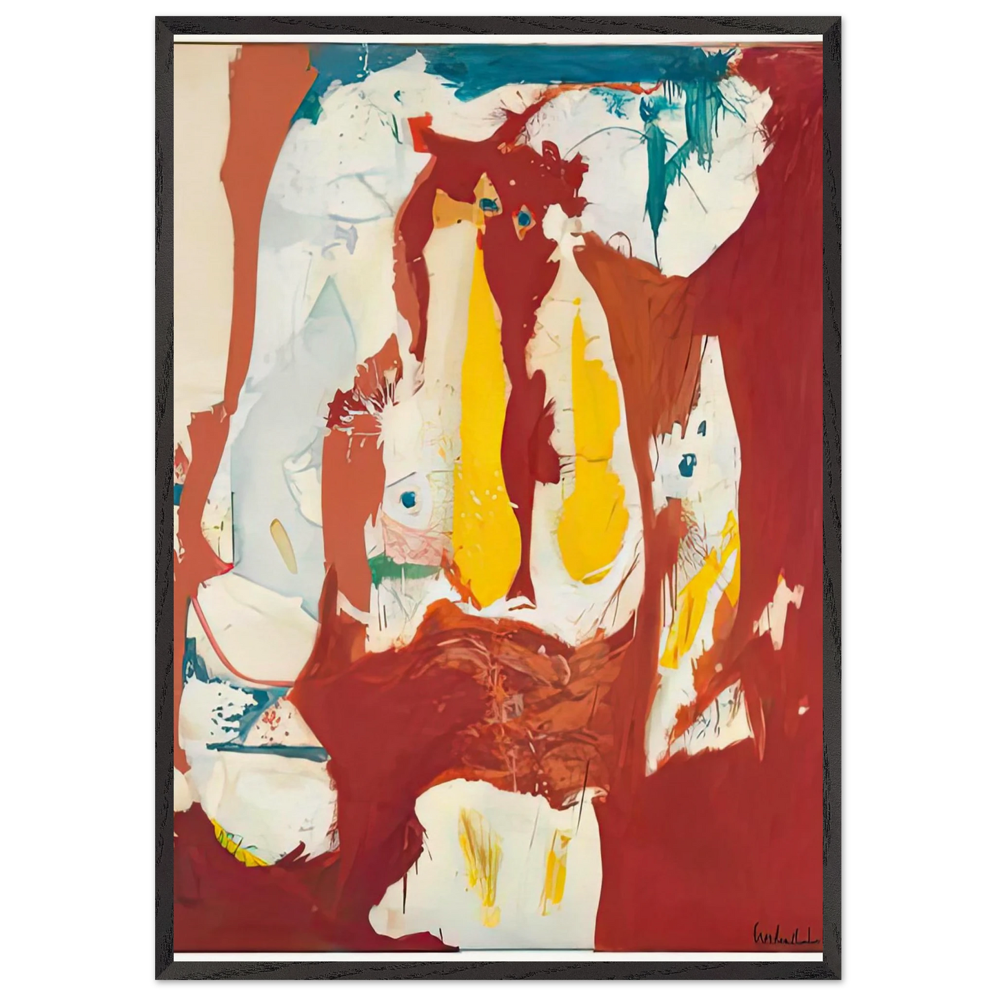 The Red Sea 1959- - Helen Frankenthaler Framed Art Print – Black Wooden Frame - Default Title - -Framed Art Print