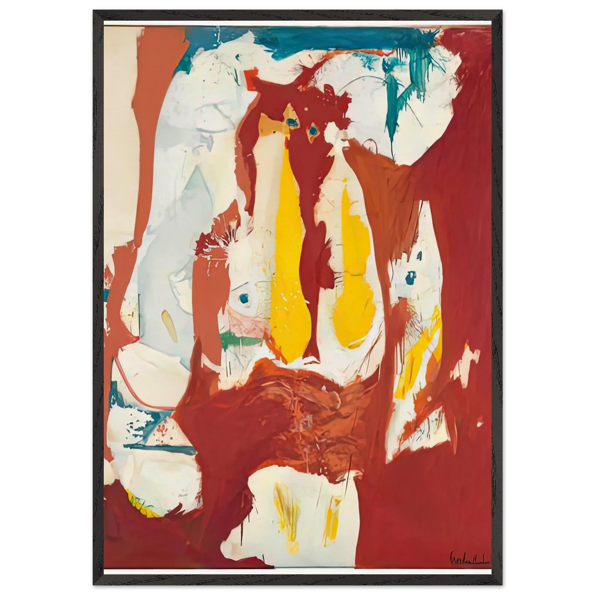 The Red Sea 1959- - Helen Frankenthaler Framed Art Print – Black Wooden Frame - Default Title - -Framed Art Print