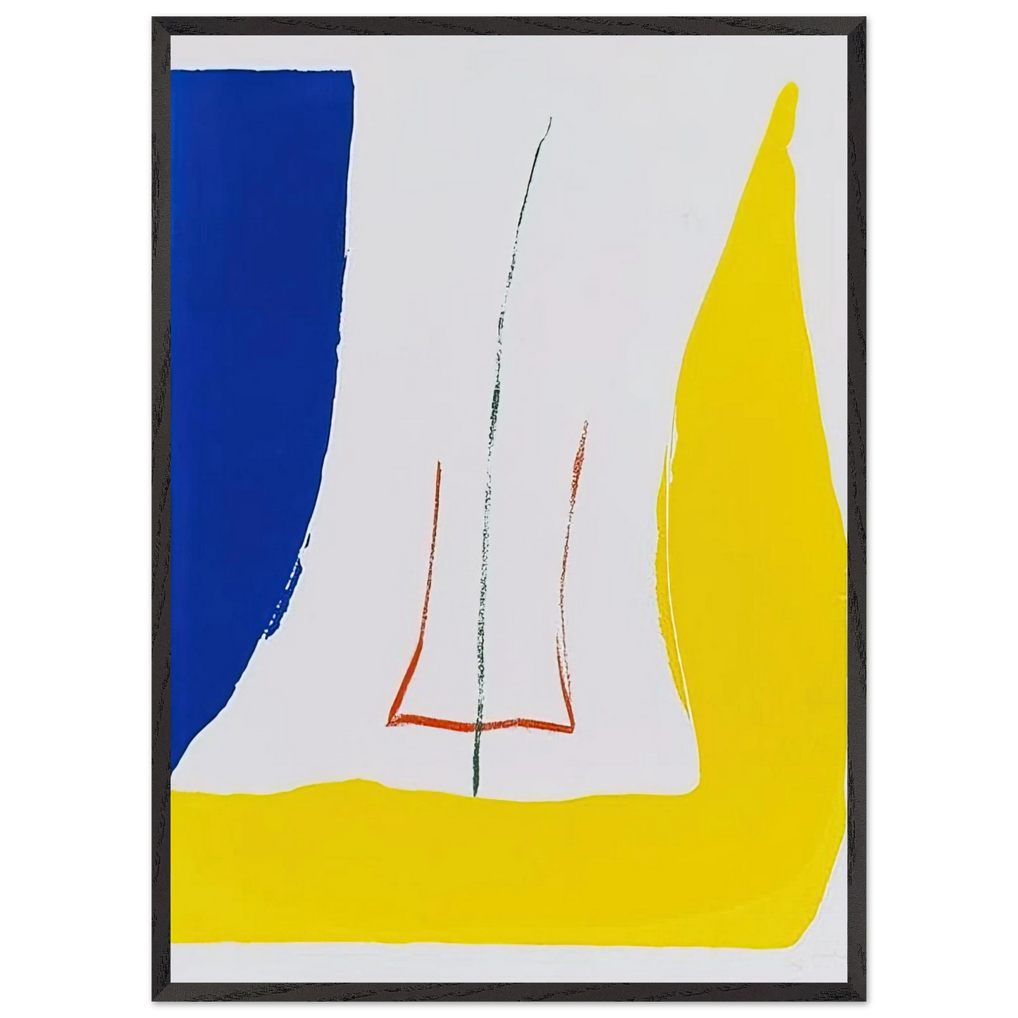 Helen Frankenthaler - Sun Corner - 1968 Wall art - 45x60 cm / 18x24 inches - Premium Wooden Framed Poster With Fine Art Paper - White frame