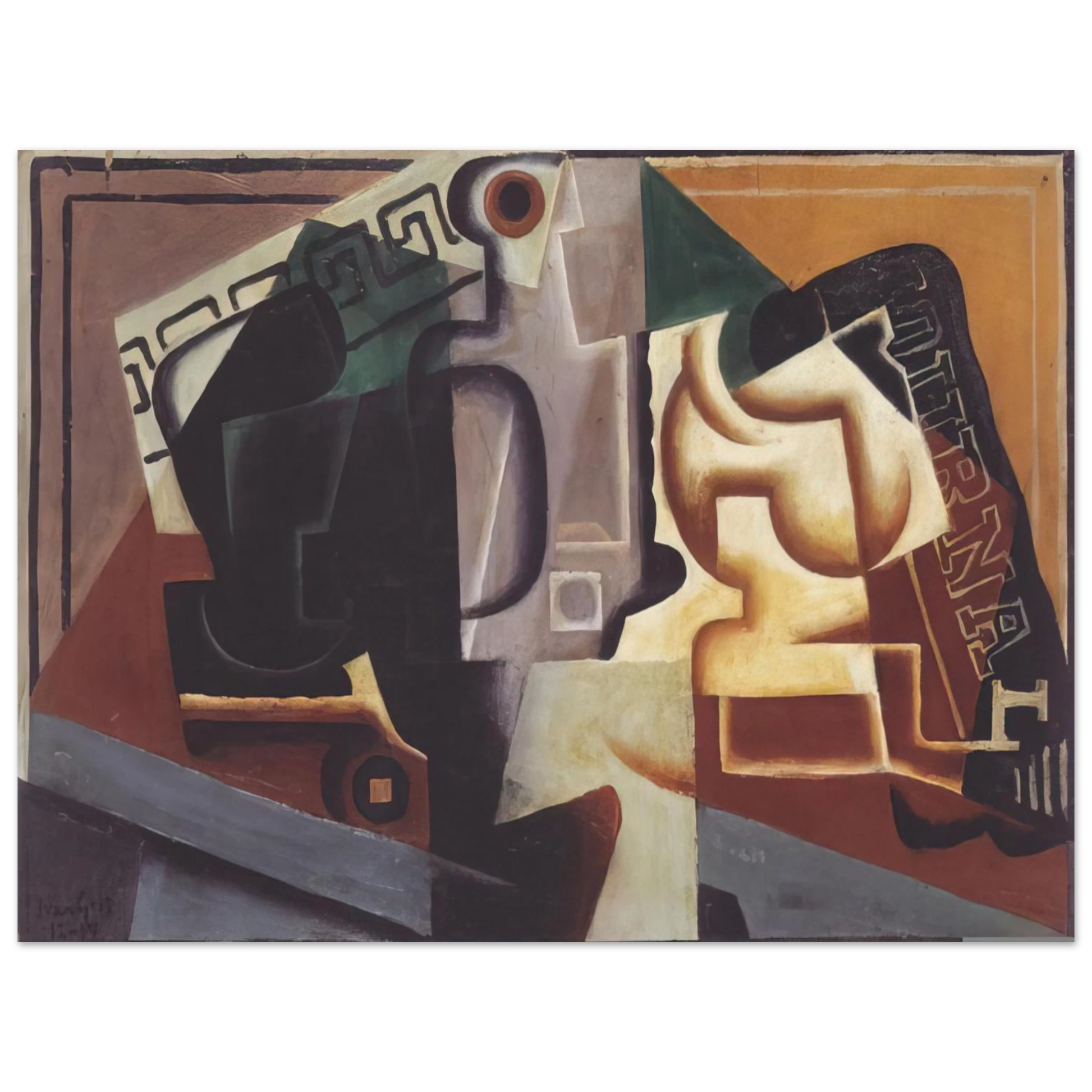 Juan Gris - GLASS AND CARAFE 1917 Fine Art Poster - Default Title