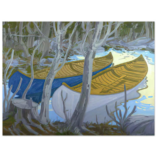 Neil Welliver - Two Canoes - Contemporary Realism Fine Art Poster - Default Title