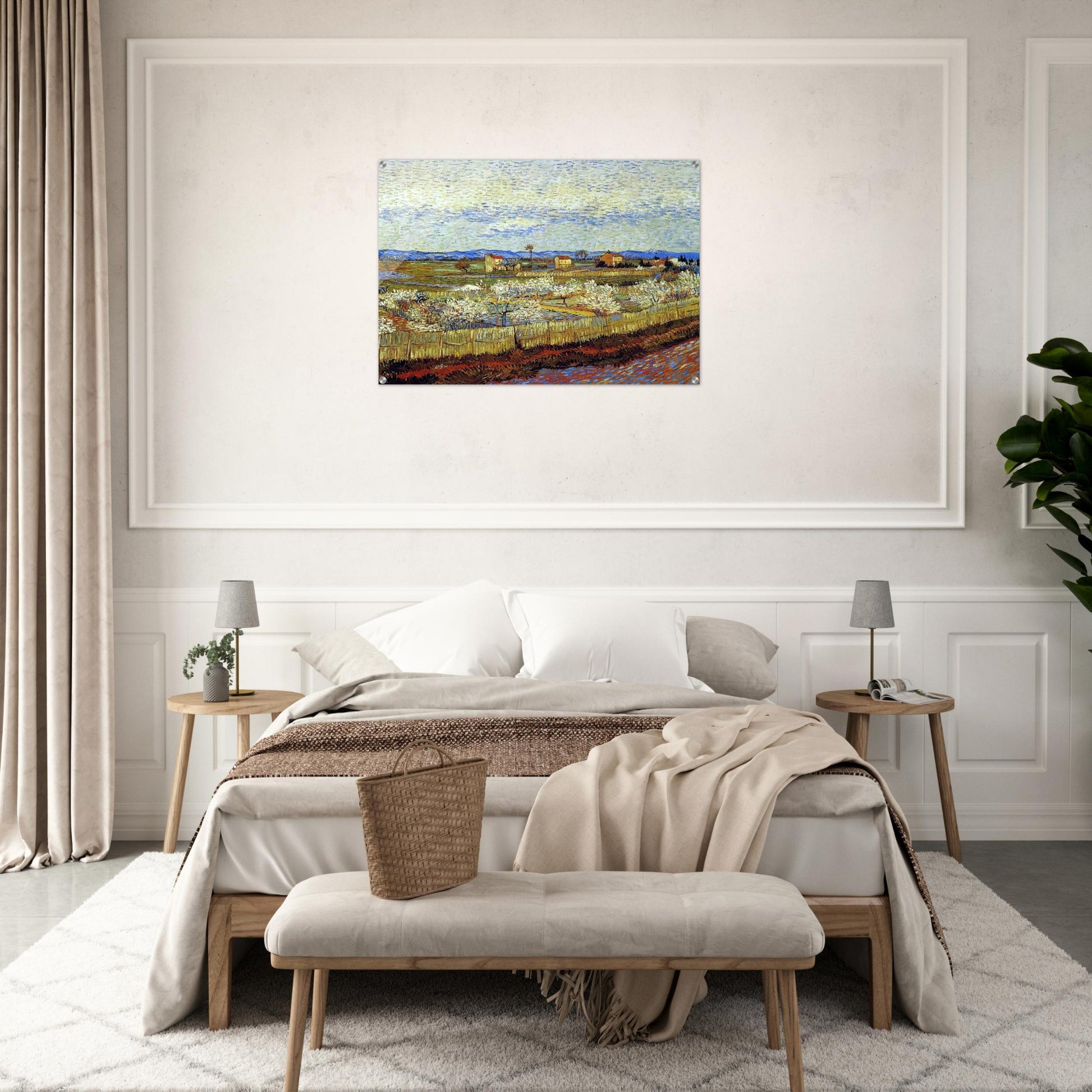 Peach Trees in Blossom - Vincent van Gogh Acrylic Print - 70x100 cm / 28x40″ inches