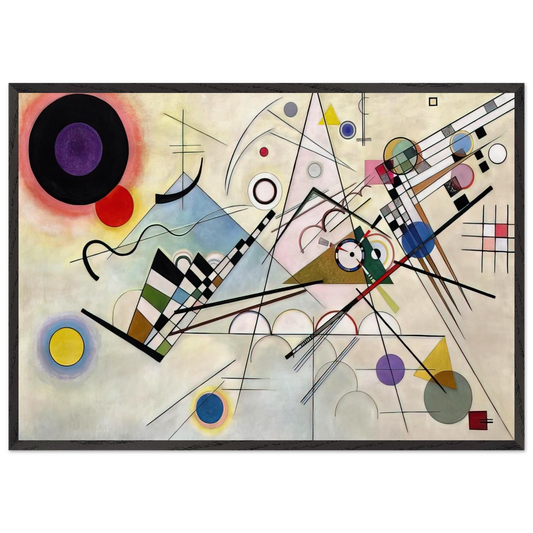 COMPOSITION 8 1923 - Wassily Kandinsky 70x100 cm / 28x40 inches Framed Art Print – Black Wooden Frame