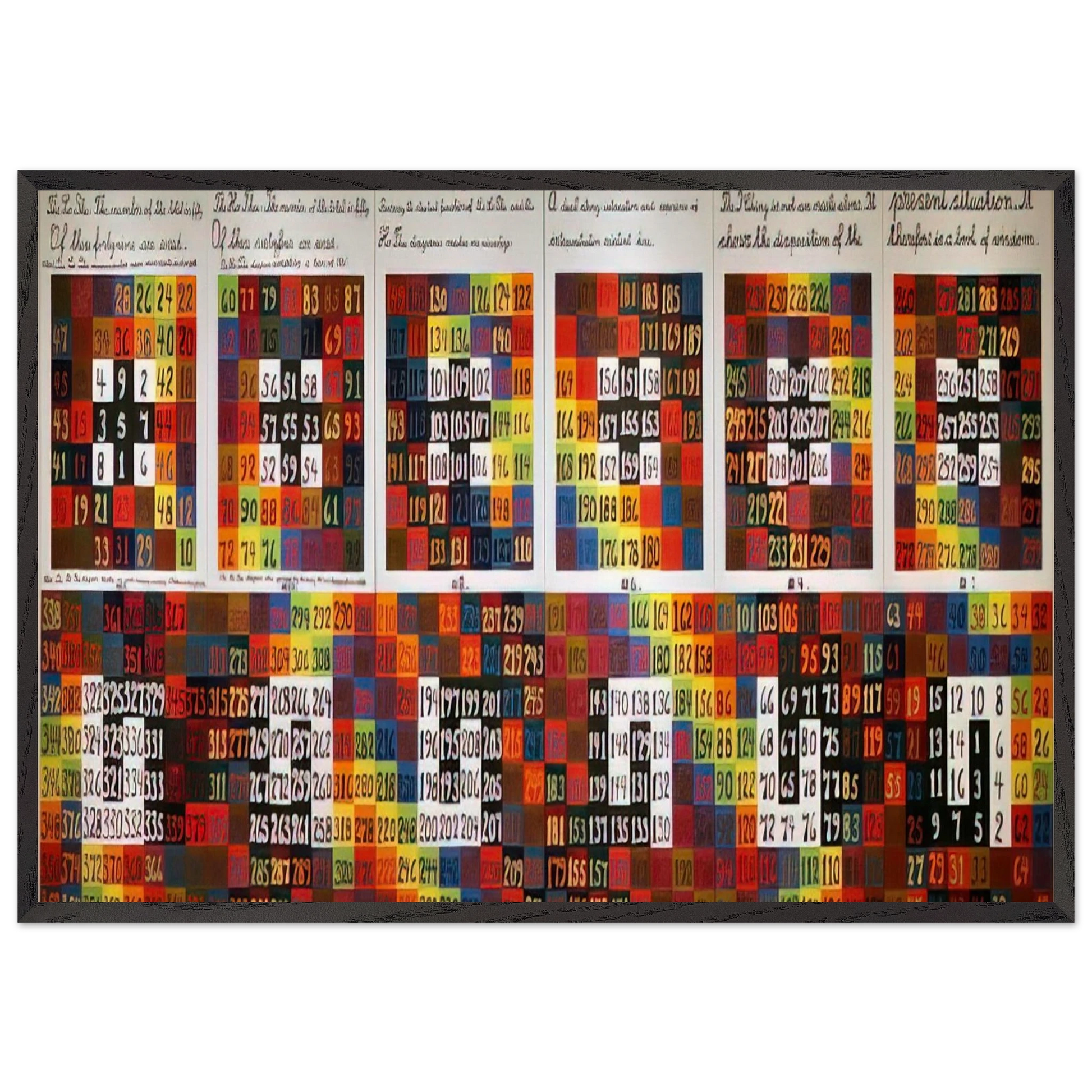 Twelve Events in a Dual Universe - 1978 - Alfred Jensen Framed Art Print – Black Wooden Frame - Default Title - -Framed Art Print