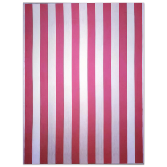 Daniel Buren - Peinture acrylique blanche sur tissu rayé blanc et rouge - 1970 Fine Art Poster - Default Title