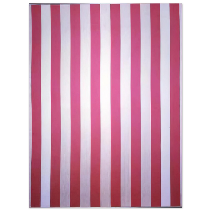 Daniel Buren - Peinture acrylique blanche sur tissu rayÃƒÂ© blanc et rouge - 1970  75x100 cm / 30x40inches Fine Art Poster