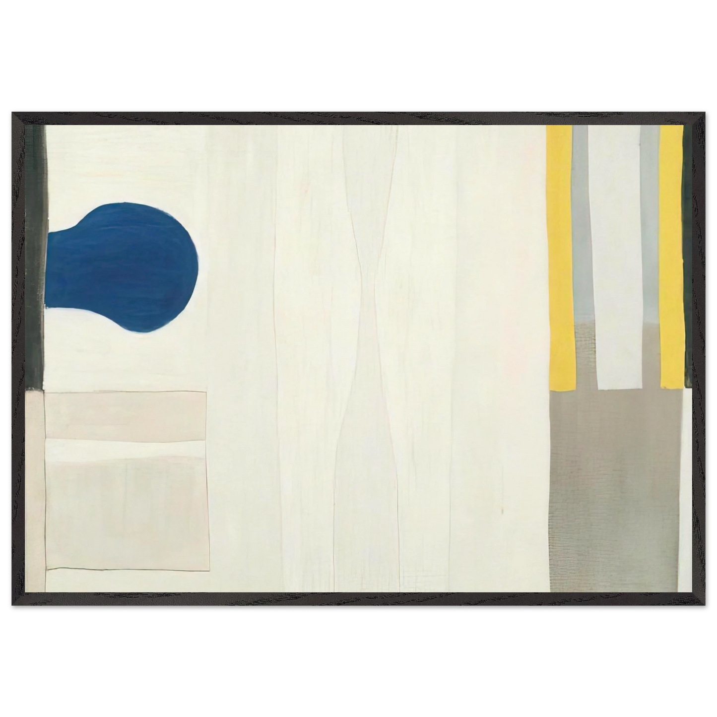 Blue Form on White - 1964 - William Scott Framed Art Print – Black Wooden Frame - Default Title - -Framed Art Print