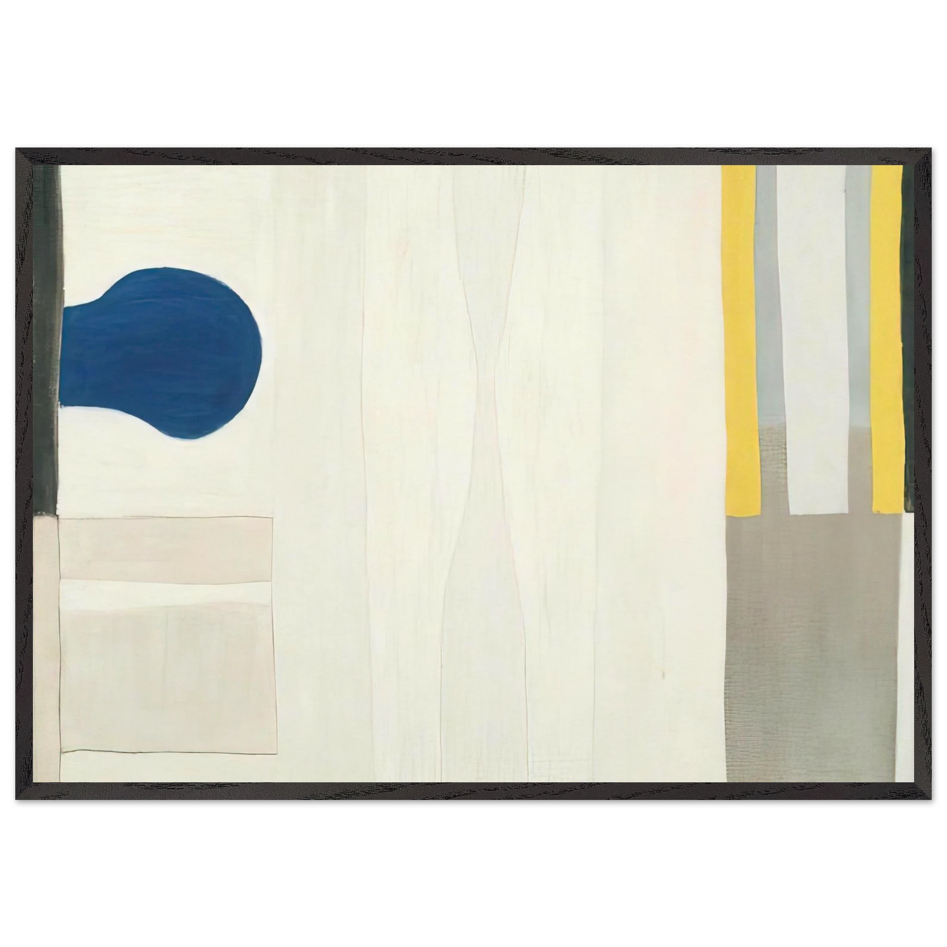 Blue Form on White - 1964 - William Scott Framed Art Print – Black Wooden Frame - Default Title - -Framed Art Print