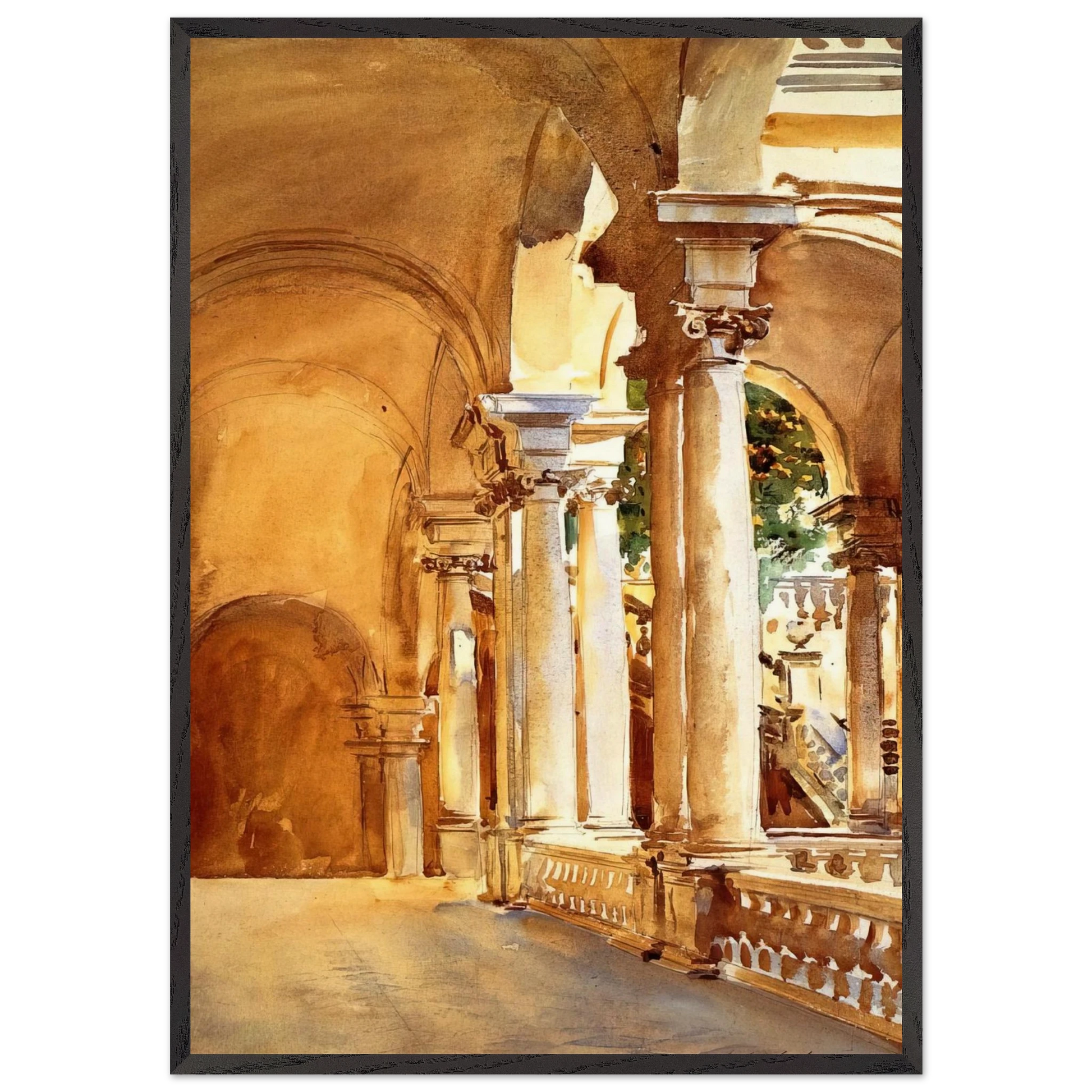 Genoa the University - John Singer Sargent Framed Art Print – Black Wooden Frame - Default Title - -Framed Art Print