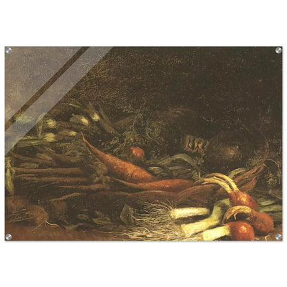 Still life with a basket of vegetables - Vincent van Gogh Acrylic Print - 70x100 cm / 28x40″ inches | Vincent van Gogh Wall Art | Vincent van Gogh Prints