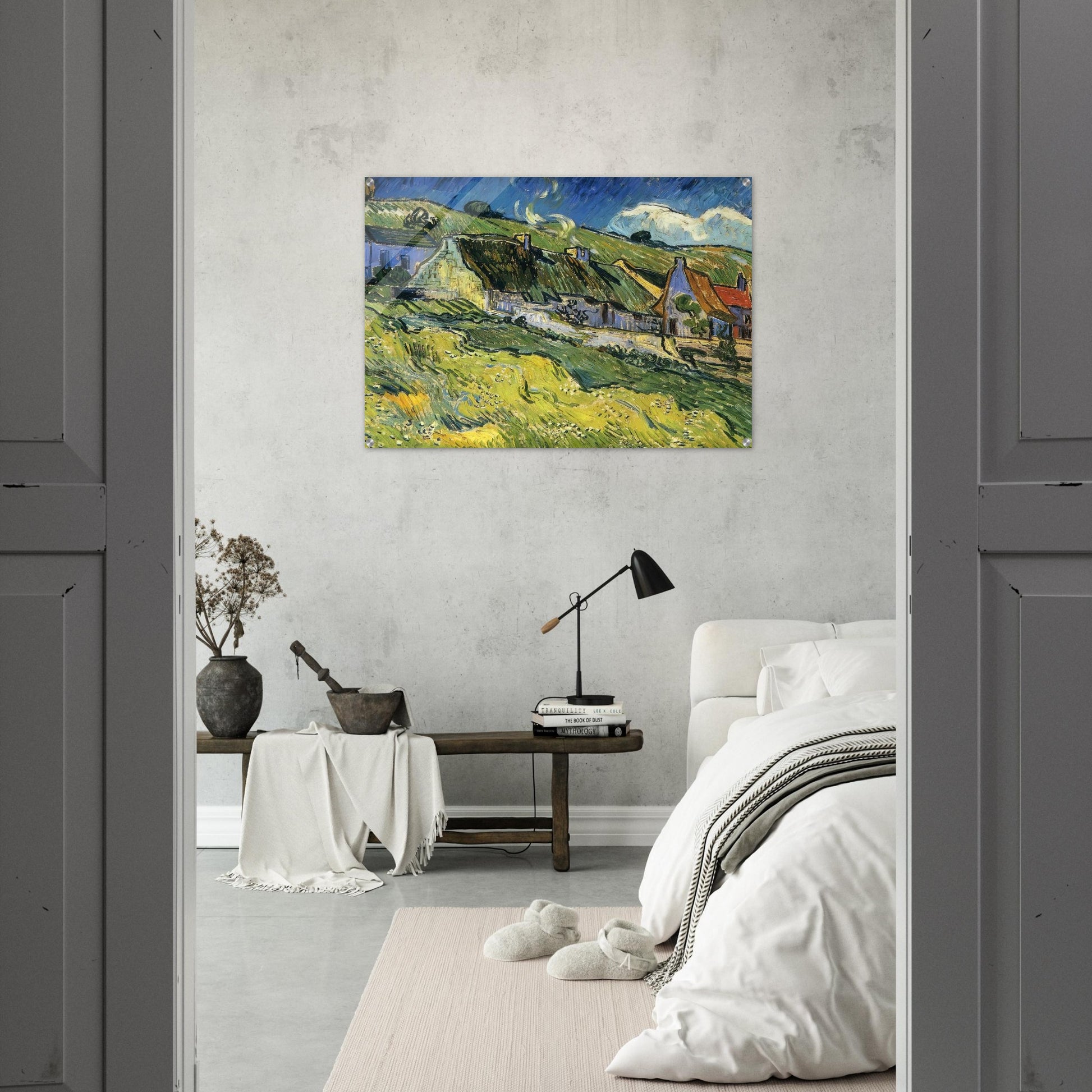 A Group of Cottages - Vincent van Gogh Acrylic Print - 70x100 cm / 28x40″ inches