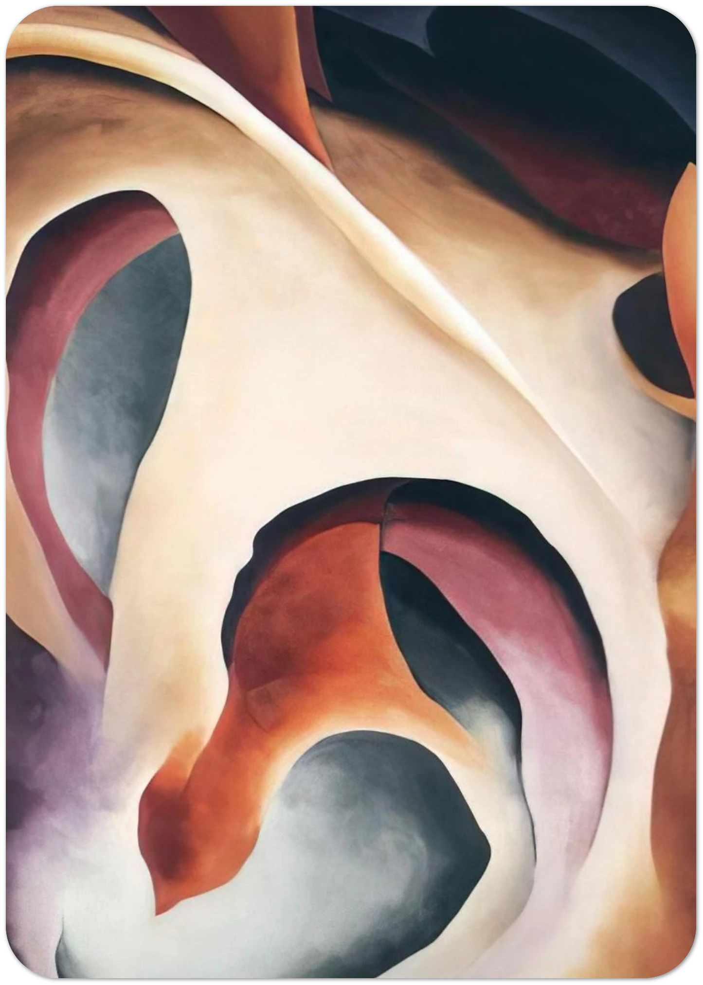 Leaf Motif 2 By Georgia O'Keeffe Pack of 10 Post Cards | Georgia O'Keeffe Post Cards | A6 (10.5 x 14.8 cm) - 4.1 x 5.8 inches