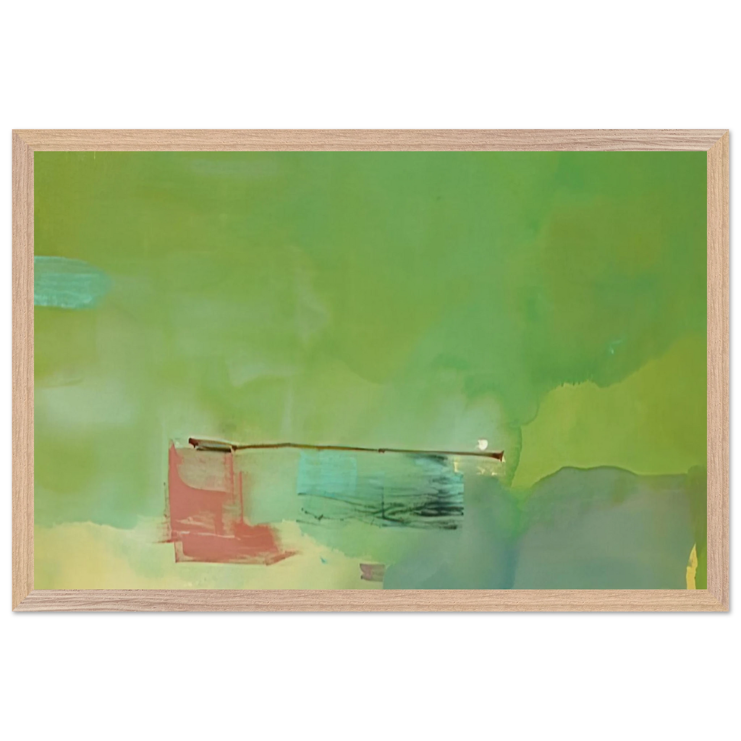 Helen Frankenthaler - Springscape - 1975 Wall art - 60x80 cm / 24x32 inches - Premium Wooden Framed Poster With Fine Art Paper - White frame