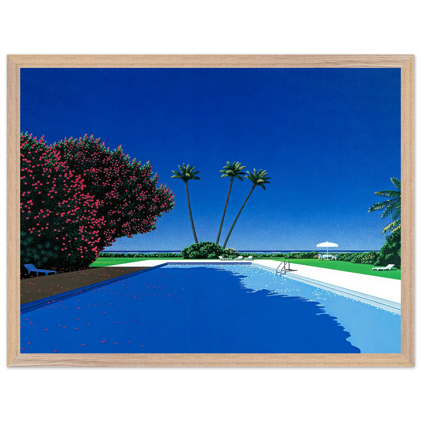 Hiroshi Nagai - Time Goes By Wall Art - 60x80 cm / 24x32 inches - Premium Wooden Framed Poster With Fine Art Paper - Black frame