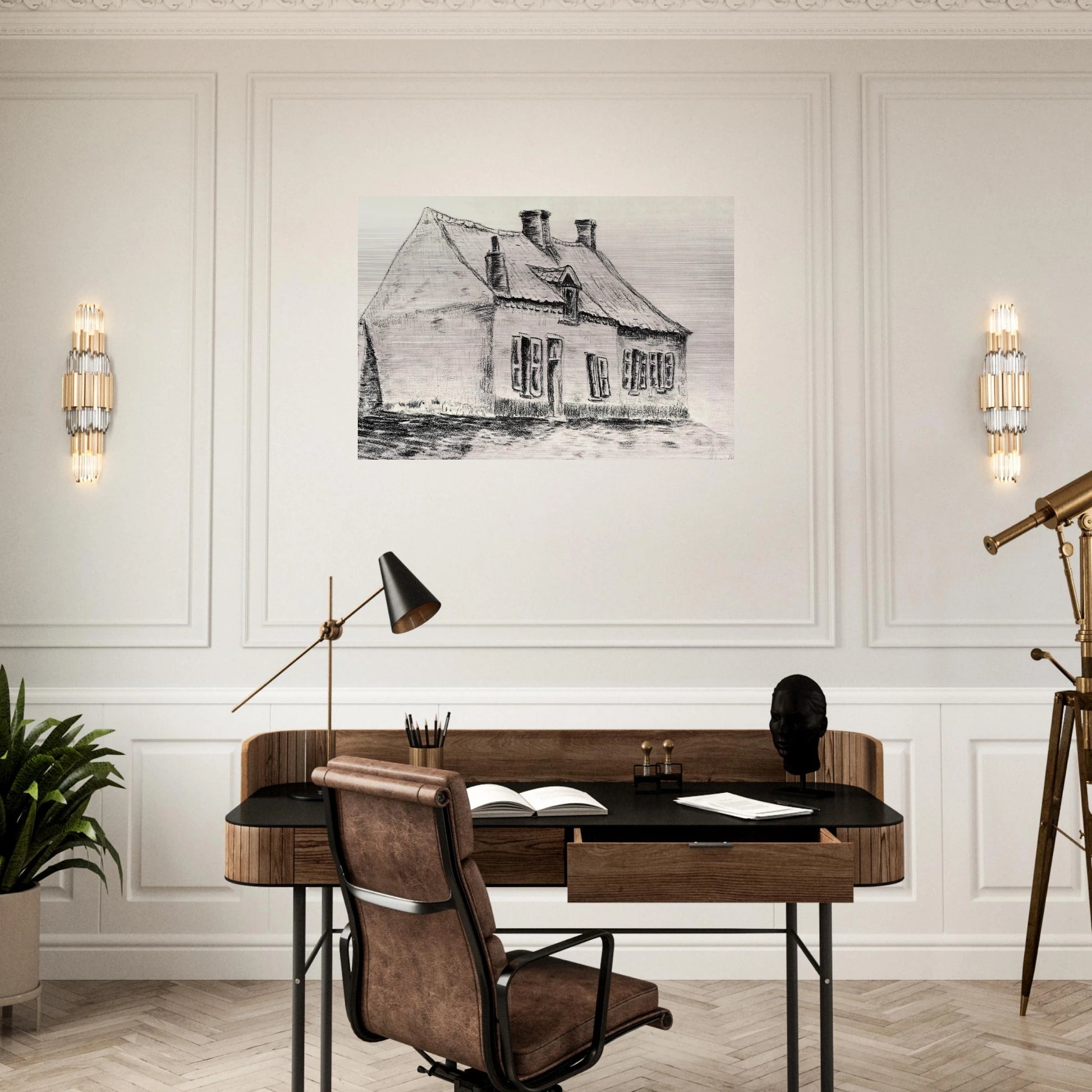 A house Magros - Vincent van Gogh Brushed Aluminum Print - 70x100 cm / 28x40 inches | Vincent van Gogh Aluminum Print | Vincent van Gogh Prints