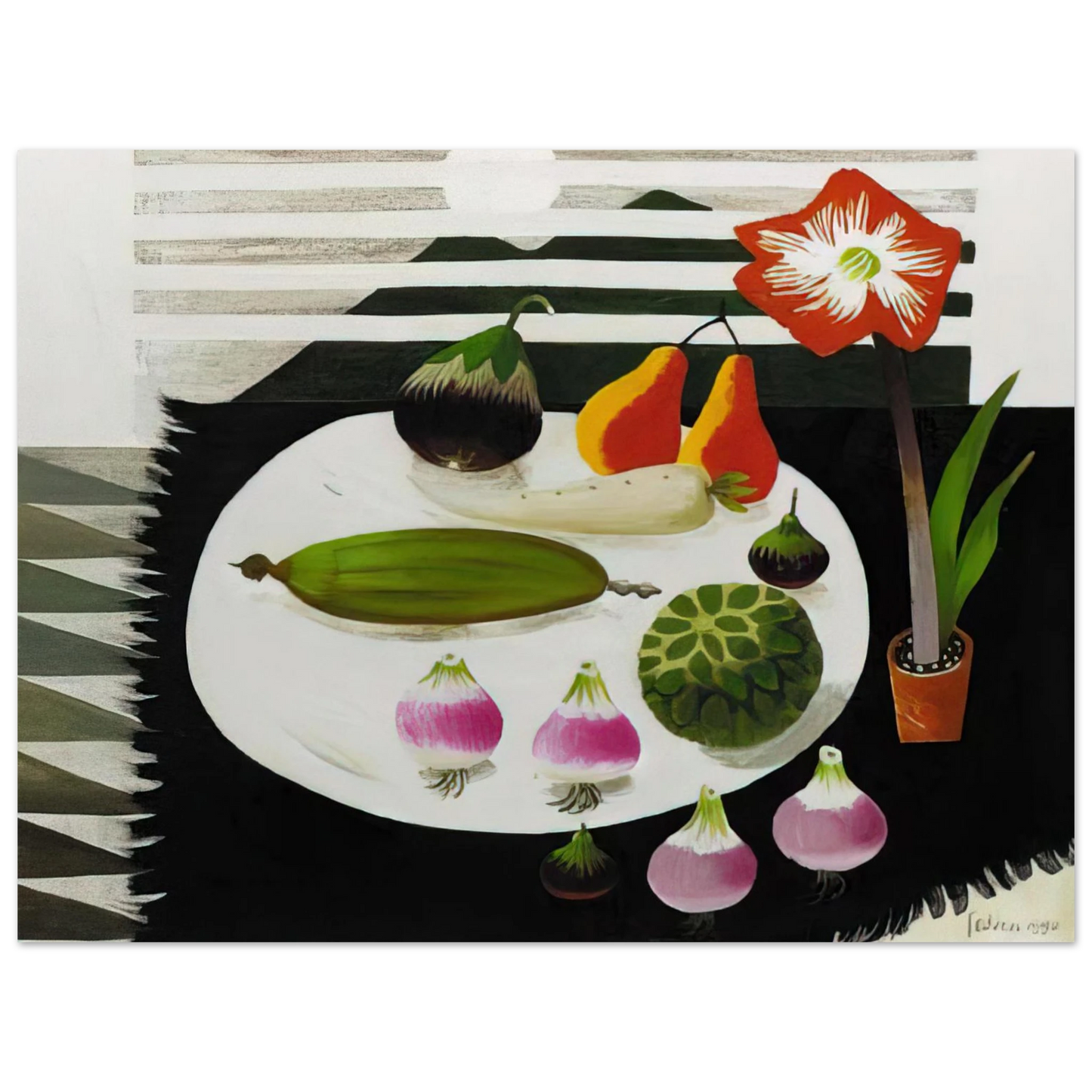 Mary Fedden - Still life with pears and onions - 1992 Fine Art Poster - Default Title