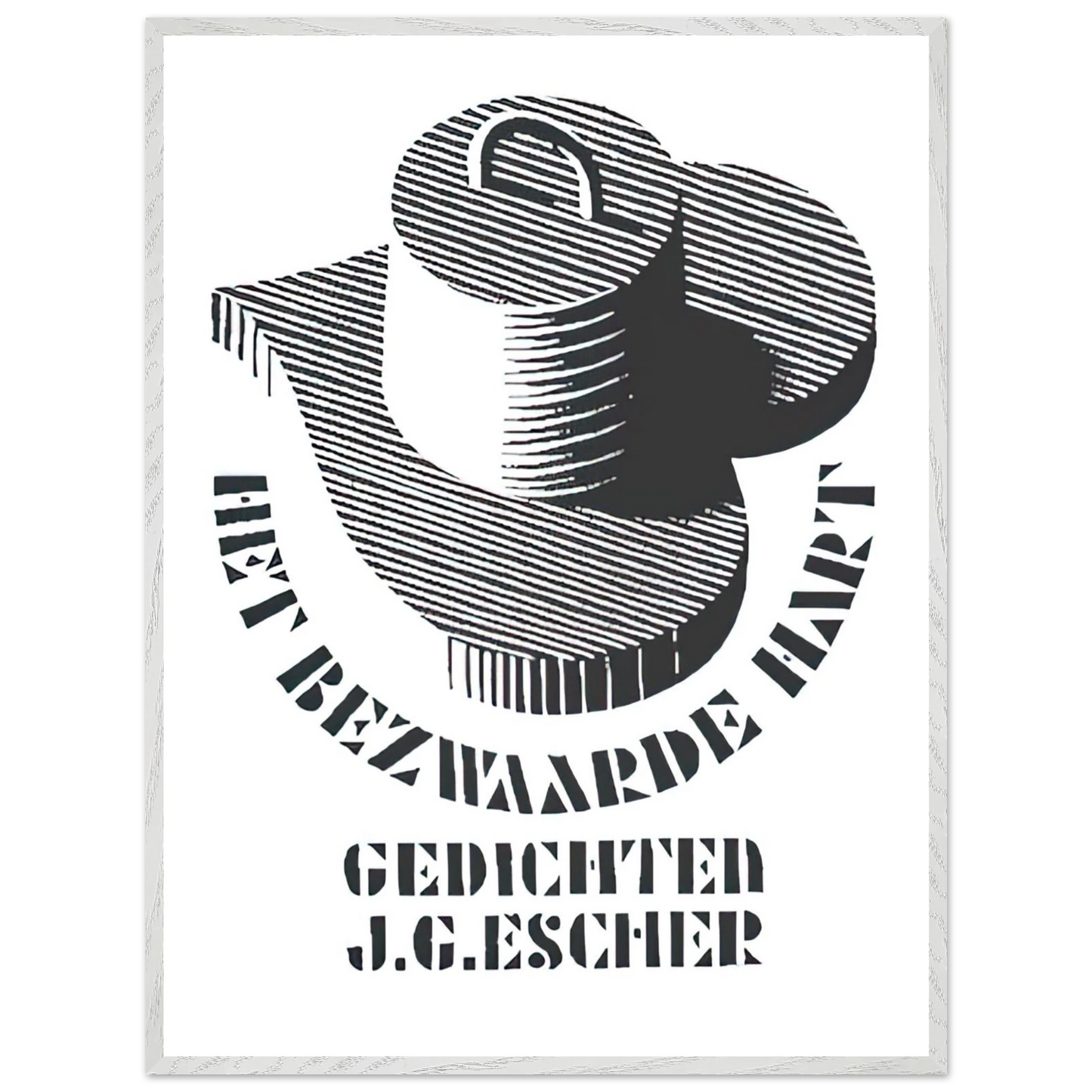 MC Escher - ESCHER (26) Wall Art - 30x40 cm / 12x16 inches - Premium Wooden Framed Poster With Fine Art Paper - Wood frame