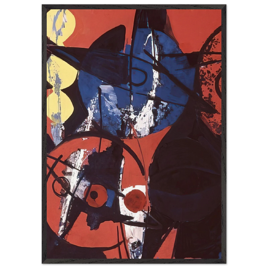 Blaufeuer - 1964 - Ernst Wilhelm Nay Framed Art Print – Black Wooden Frame - Default Title - -Framed Art Print