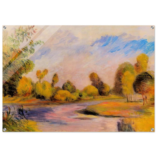 Banks of a River - Pierre-Auguste Renoir Acrylic Print - 70x100 cm / 28x40″ inches | Pierre-Auguste Renoir Wall Art | Pierre-Auguste Renoir Prints
