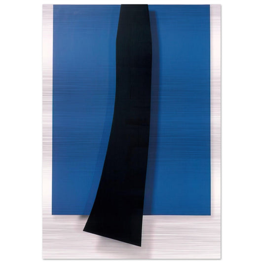 Black over Blue - Ellsworth Kelly Brushed Aluminum Print - 70x100 cm / 28x40 inches | Ellsworth Kelly Aluminum Print | Ellsworth Kelly Prints