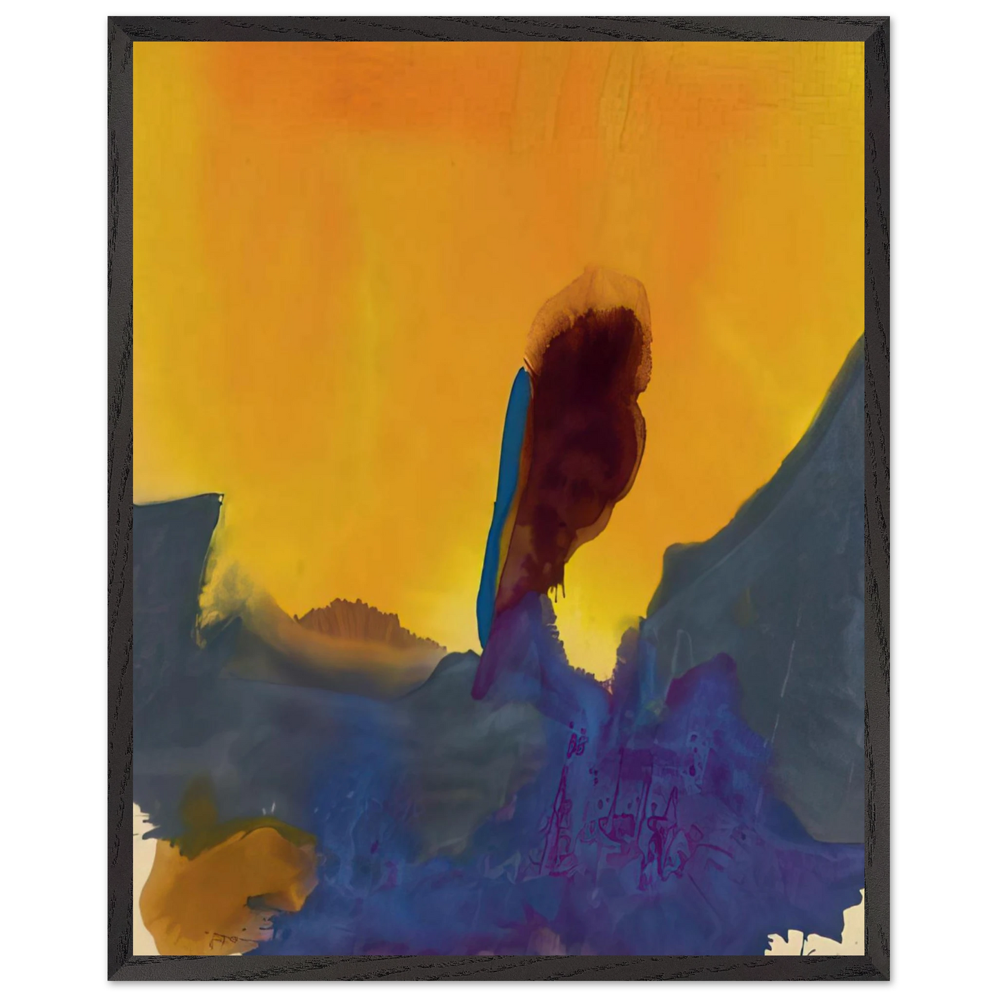 Helen Frankenthaler - Glow II - 1968 Wall art - A3 (29.7 x 42  cm) - Premium Wooden Framed Poster With Fine Art Paper - White frame