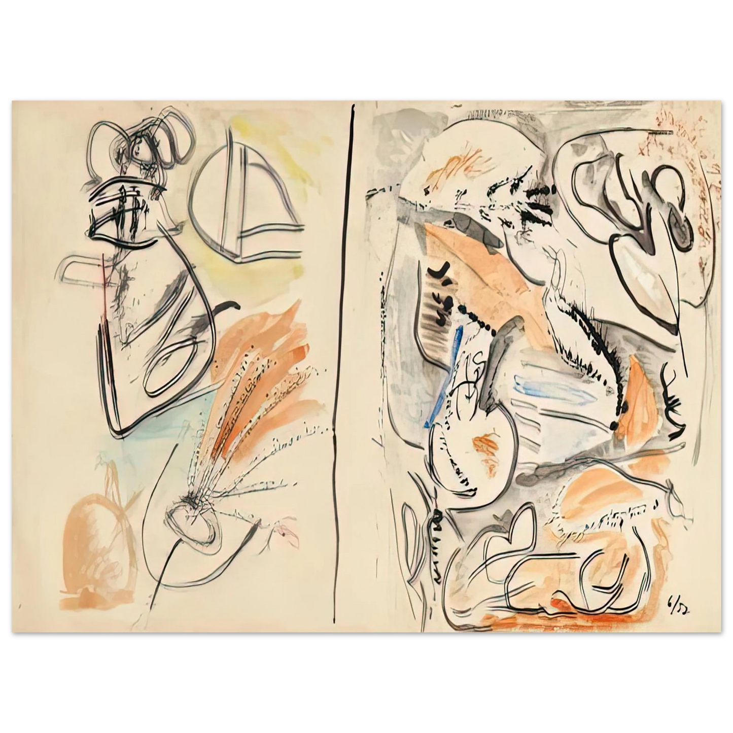 Helen Frankenthaler - Window Shade No. 2, 1952- Wall Art - 30x40 cm / 12x16 inches - Premium Wooden Framed Poster With Fine Art Paper - Black frame