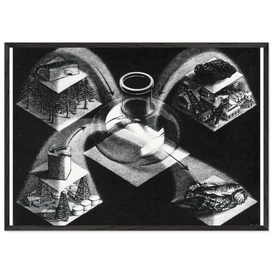 SYNTHESIS - MC Escher Framed Art Print – Black Wooden Frame - Default Title - -Framed Art Print